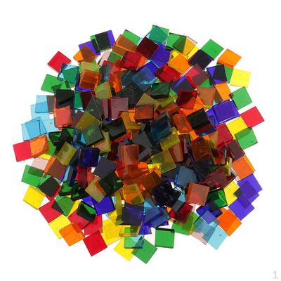 160 g quadratische Form, verschiedene Farben, klare Glasstücke, Mosaikfliesen, Tessera für Kunst, DIY, Handwerk, 10 x 10 mm