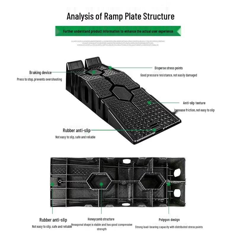 Anti-slip Plastic Car Maintenance Ramp
