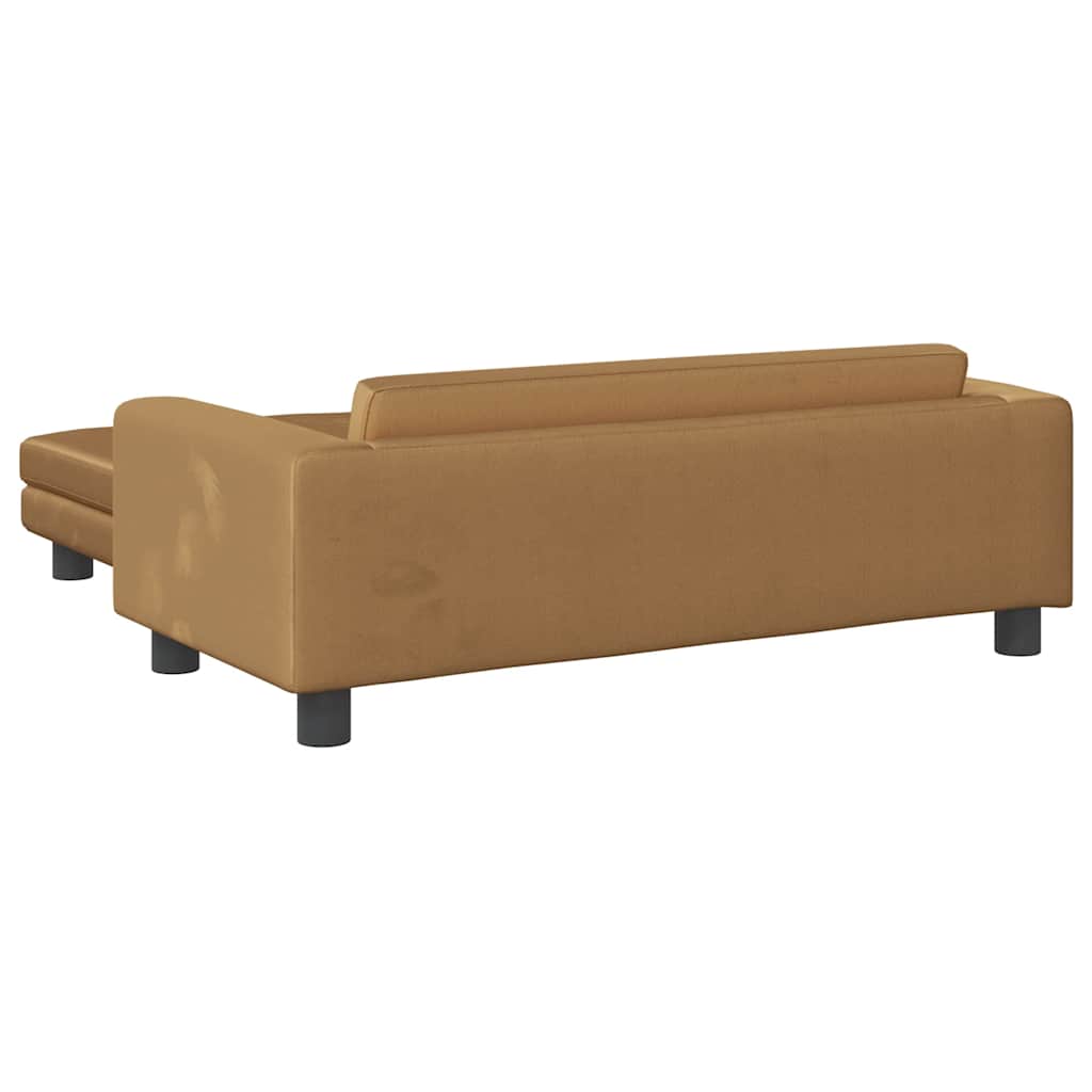 Vidaxl Sofa Dziecięca Z Podnóżkiem, Brązowa, 100X50X30 Cm, Aksamit