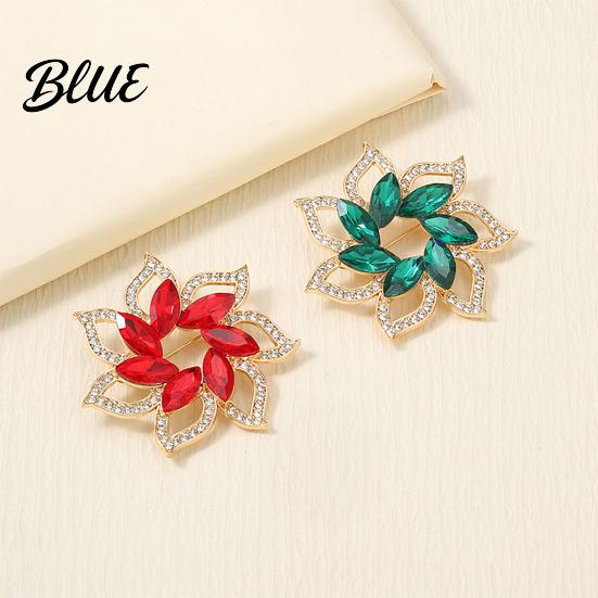 Scarf Brooch Flower Pin for Women Rhinestones Inlaid Wear-resistant Dress
