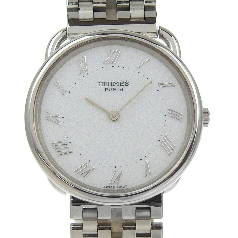 HERMES Arceau Watches whiteDial Stainless Steel Quartz Analog display mens Used