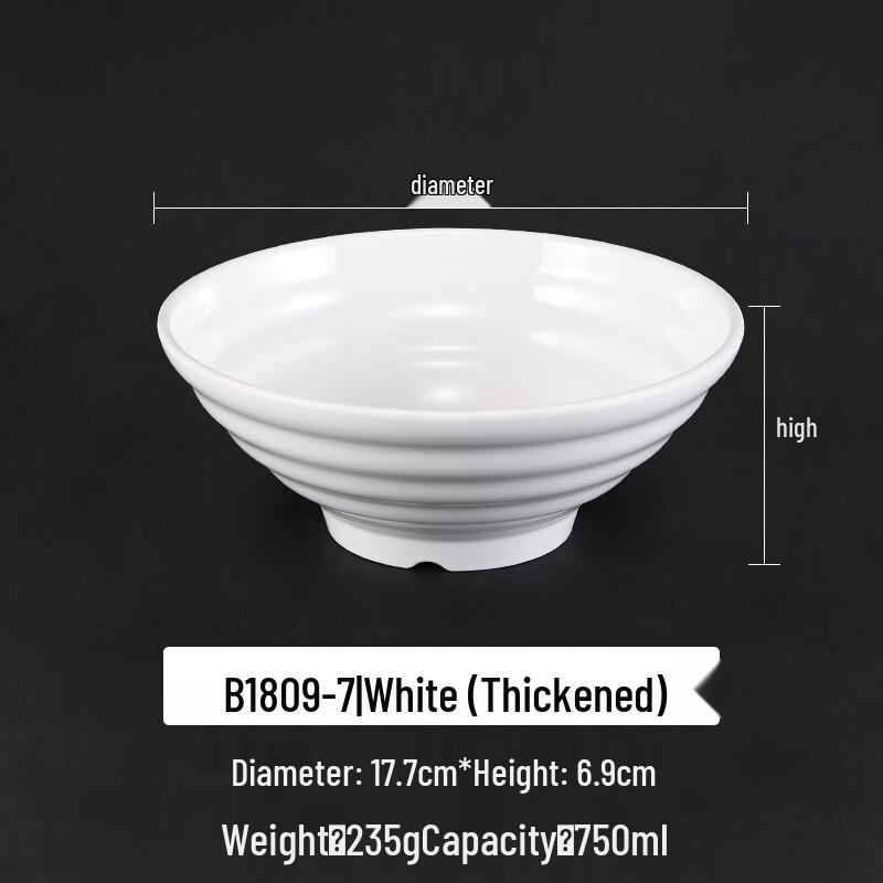 Molona White Melamine Noodle Bowl Set