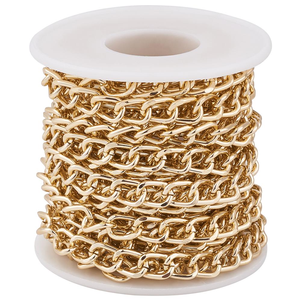 5m Golden Silver Color Aluminium Twisted Curb Chains Unwelded Link For DIY Bracelets Necklace Jewelry Making Findings Accessory