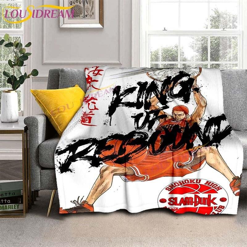 SLAM DUNK Blankets Slam Dunk Sakuraqi Flannel Blankets 3D Cartoon Throw Blankets for Bedroom Sofa Travel Camping Warm Blankets