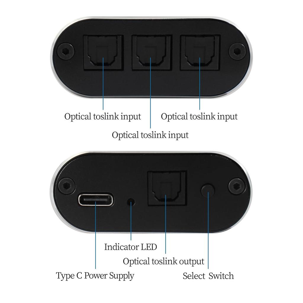 DSD TECH Optical Audio Supports 3 SPDIF SH-AC01B Switcher Outputs.