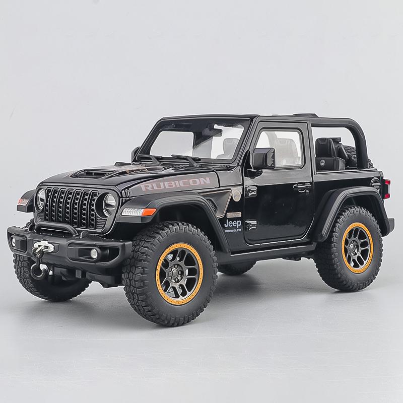 1:18 Jeep Wrangler Rubicon Off Road SUV Alloy Diecast Model Car Home Decoration & Computer Desktop Ornaments Holiday Present Toy