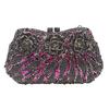 Diamonds White Clear Women Evening Bag Luxury Flower  Rhinestone Clutches Crystal Handbag 32 Colors Wedding Bridal Party Purses