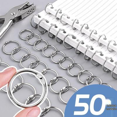 Metal Iron Book Rings: Binder, Buckle, Coil, Loose Leaf, Card, Hole Punch Rings for Organization