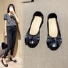 Soft-soled Shallow-mouth Ladyshoes 2025 Spring and Autumn Square Dancing Women's Shoes Large-size Single Shoes Egg Roll Shoes Flat-soled Doudou Sh