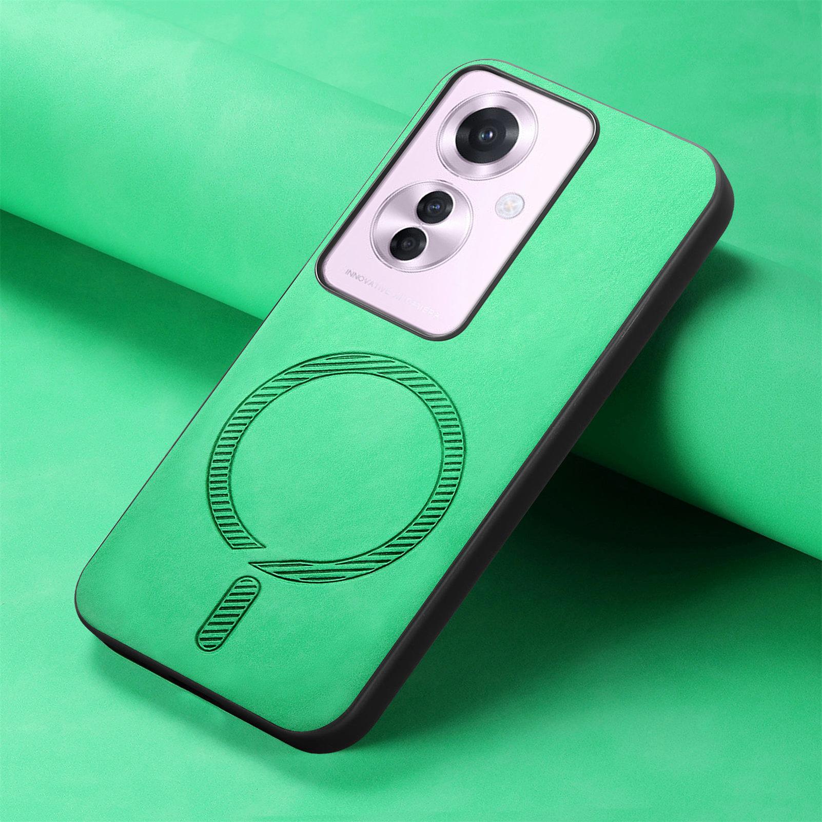 

Magnetic Case For OPPO Reno 12 Pro 11 A58 A78 4G Find X8 Realme 13 Plus 5G Wireless Charging Skin Feeling Shookproof Back Cover For Realme 12 4G зелений