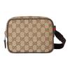 Sac bandoulière mini en toile GG avec fermeture éclair et motif Double G classique Sac bandoulière homme Beige Marron Foncé 834268-FAEON-9750