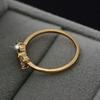 18k Gold Plated Bow Heart Shaped Zircon Ring Delicate Fashion Women Jewelry