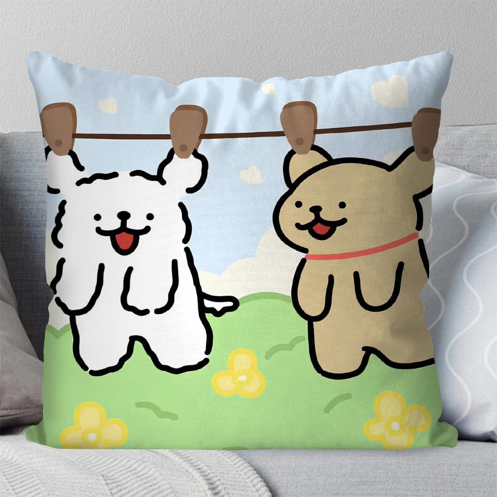 1pc M-Maltese Animation Pillow Case Square Pillow Bedroom Sofa Leisure Comfort Cushion Car Living Room Home Decoration 40X40