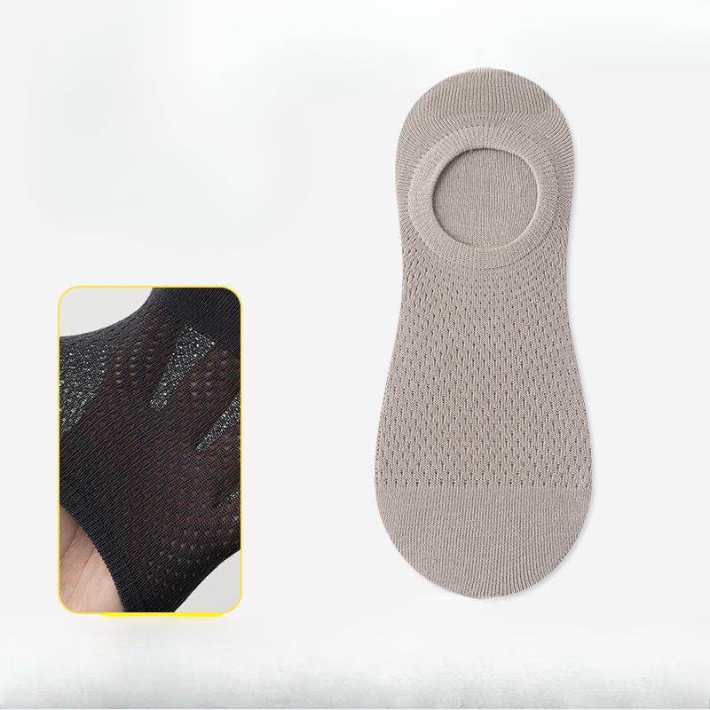 Men's Summer Thin Style Breathable Sweat Absorbing Pure Cotton Mesh Deodorant Invisible Socks