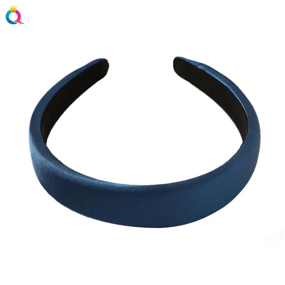 1pcs Satin Sponge Headband for Women Solid Colors Thick Hair Hoop Hairband Fashion Hair Accessories