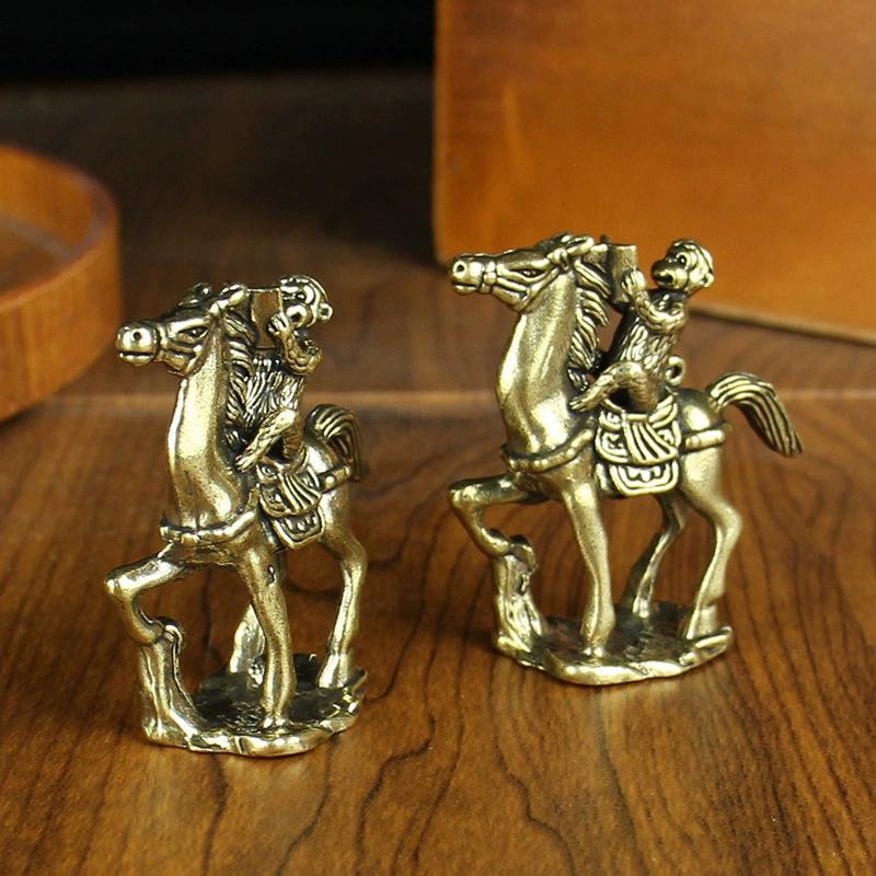 Bronze Horse Desktop Decoration Living Room Tea Table Sculpture Metal Craft Home Decorations Chinese Zodiac Horse Statue