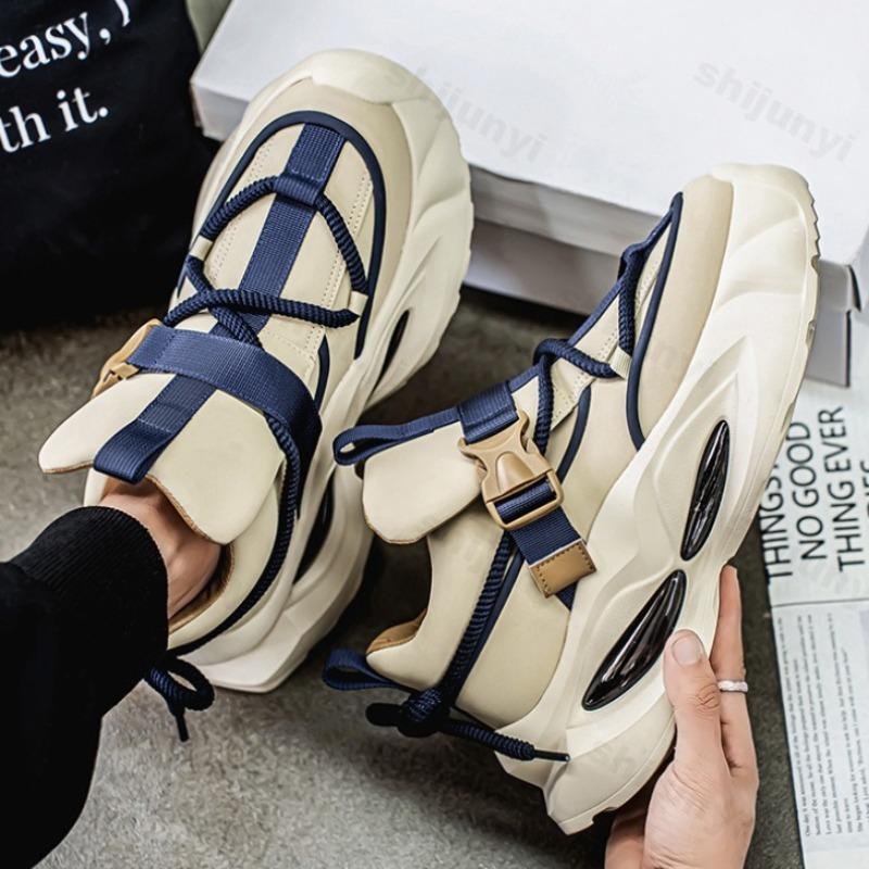 Fashion 2025 Spring New Men's Fashion Trend Casual Shoes Mesh Breathable Comfortable Versatile Thick Soled Shoes Low Top Chunky sneakers
