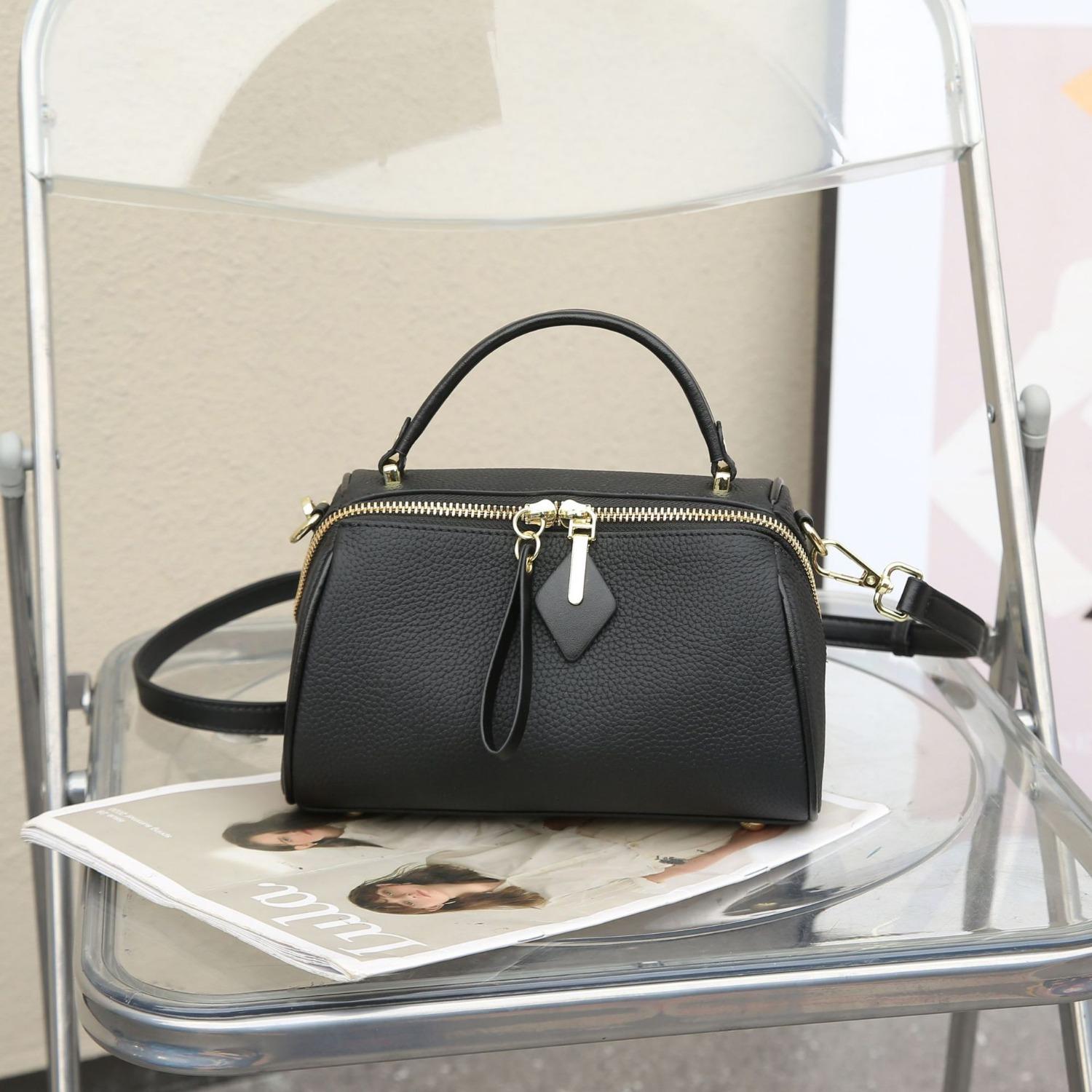 

Популярная мода из коровьей кожи, на плечо, кроссбоди, практичная версия, сумка-ракушка из мягкой кожи, новая чёрный