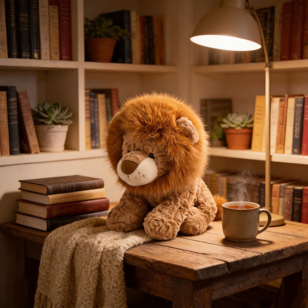Lion Plush Toy Animal Figurine Soft Stuffed Animal For Kids And Collectors