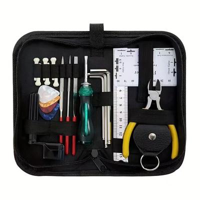 Kit di Strumenti per la Cura e la Riparazione della Chitarra a 23 Pezzi per Cambio Corde e Manutenzione