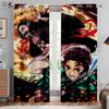 Anime Japanese Cartoon Printed Curtains Restaurant Living Room Bedroom Blackout Heat Insulation Decorative Curtains 2 Pieces