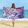 K-pop Idol Style Beach Towel Flat Print Anime Warrior Girls Graphic Bath Towel for Fan Gift Summer Concert Outdoor Decor