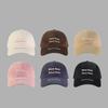 Versatile letter embroidered baseball cap showing face small hat women's three-line letter Blues cap big head circumference