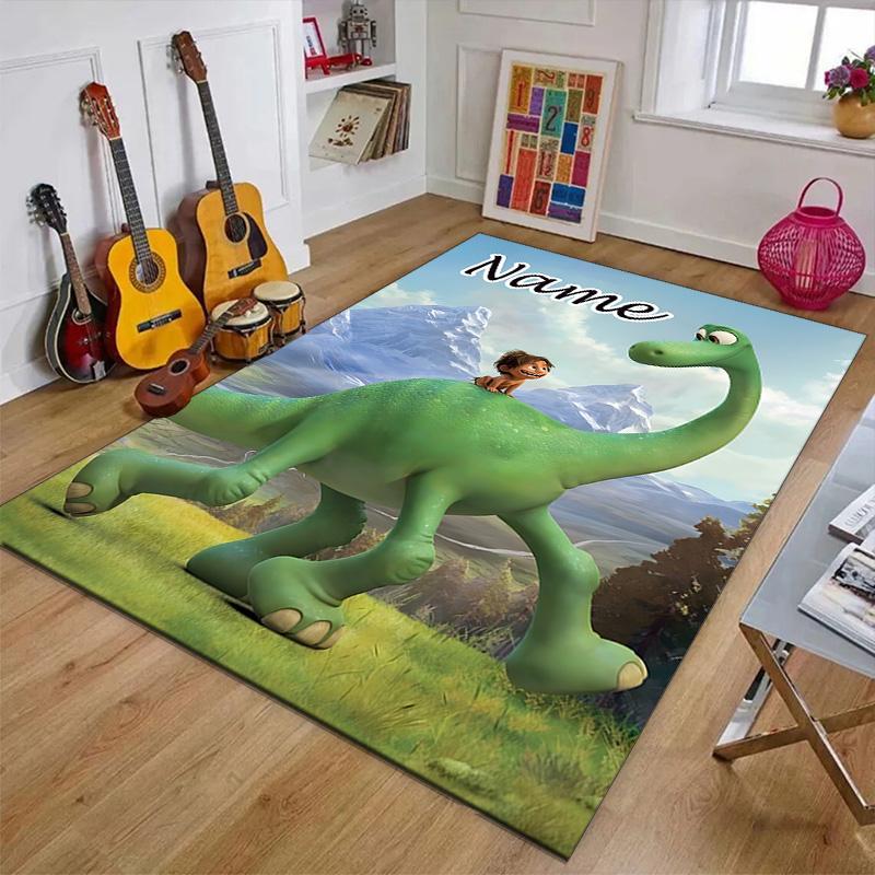Custom The Good Dinosaur Mat Personalized Name, Polyester Washable Indoor Entryway Rug, Gift for Christmas, Easter, Thanksgiving Day