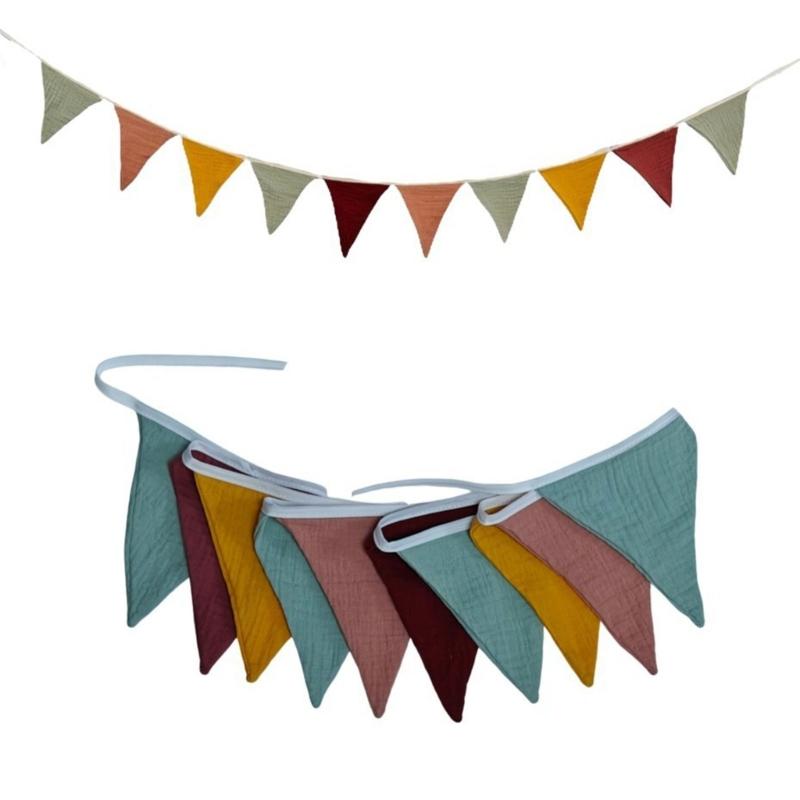 Cotton Pennant Flag Lovely Cotton Decorative Flags Room Beautification Newborn Baby Photography Props Nursery Room Decor