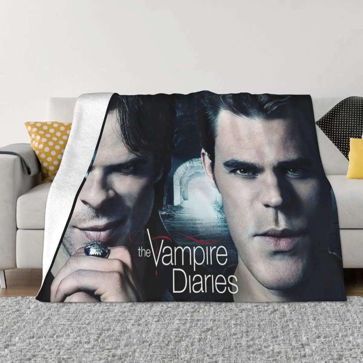 Creative Homewares Unisex Coral The Vampire Diaries Blanket Fleece Plush Damon Salvatore Stefan Salvator Horror Fantasy Throw Blankets For Bedroom Quilt
