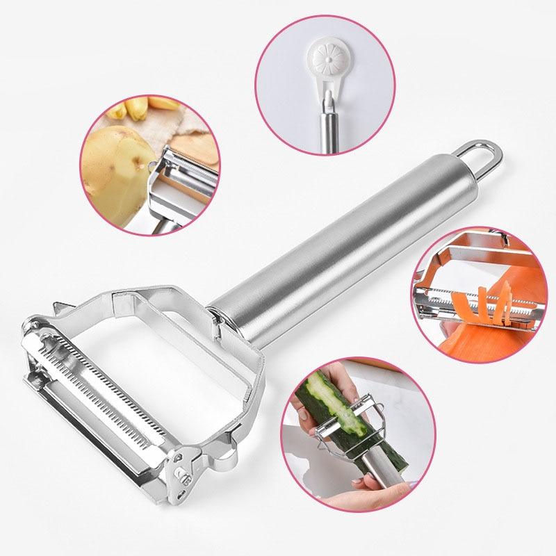 1 Pack Of Stainless Steel Peeler Kitchen Multifunctional Vegetable Cutter Fruit And Vegetable Tools Potato Carrot Melon Grater