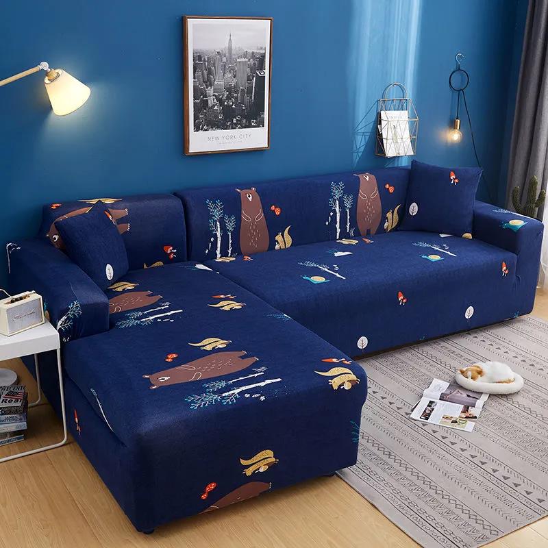 Fire sesonger Universalt Altomfattende Universalt Trekk Gammeldags Skinnsofa Elastisk Sklisikkert Støvtett Sofatrekk