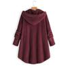 Women's Casual Fashion Button Plush Irregular Solid Color Long Sleeve Jacket