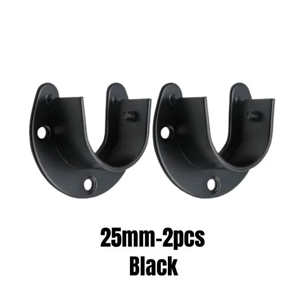 2PCS 304 Stainless Steel Flange Seat Wardrobe Hanger Rod Fixing Hardware Accessories Curtain Rod Tube Fixed Support Bracket Seat