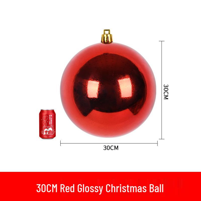 Red Shiny & Matte Glitter Christmas Ball Ornaments - Plastic Hanging Decorations (6-30cm) for Festival Scenes