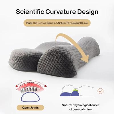 1pc Cervical Pillow, Memory Foam Contour Pillow, Bed Pillows for Side Sleeper Ergonomic Orthopedic Sleeping Pillow Pillow