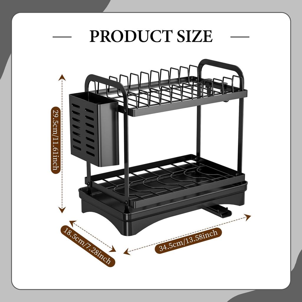 Dish Drying Rack Solid Utensil Holder Dish Drainer for Plates Cups Home Decor Sturdy