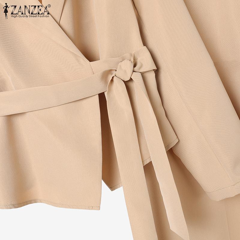 ZANZEA Women Long Sleeve Blouse and Wide Leg Pants Casual Two Piece Suit Sets