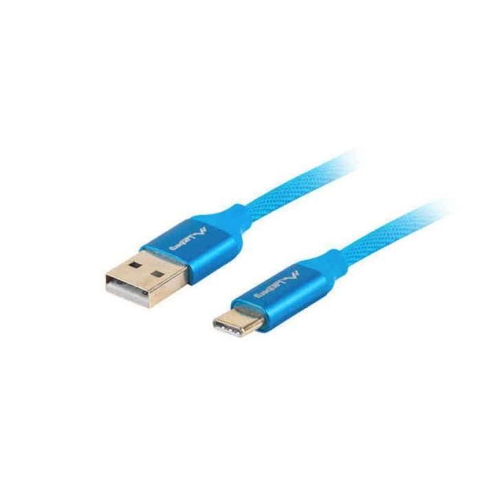 USB A til USB C-kabel Lanberg Quick Charge 3.0 Blå - - - Lanberg