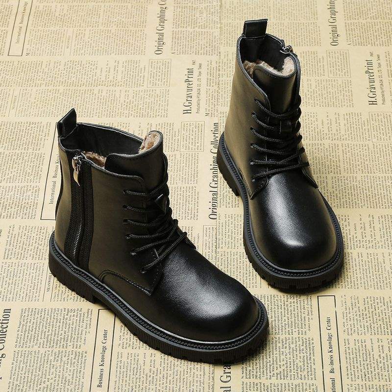 

Девочки ботинки Мартин 2025 новые зимние бархатные теплые короткие ботинки мальчики большие хлопковые зимние ботинки детские ботинки в корейском стиле 37 yards inner length about 22.8