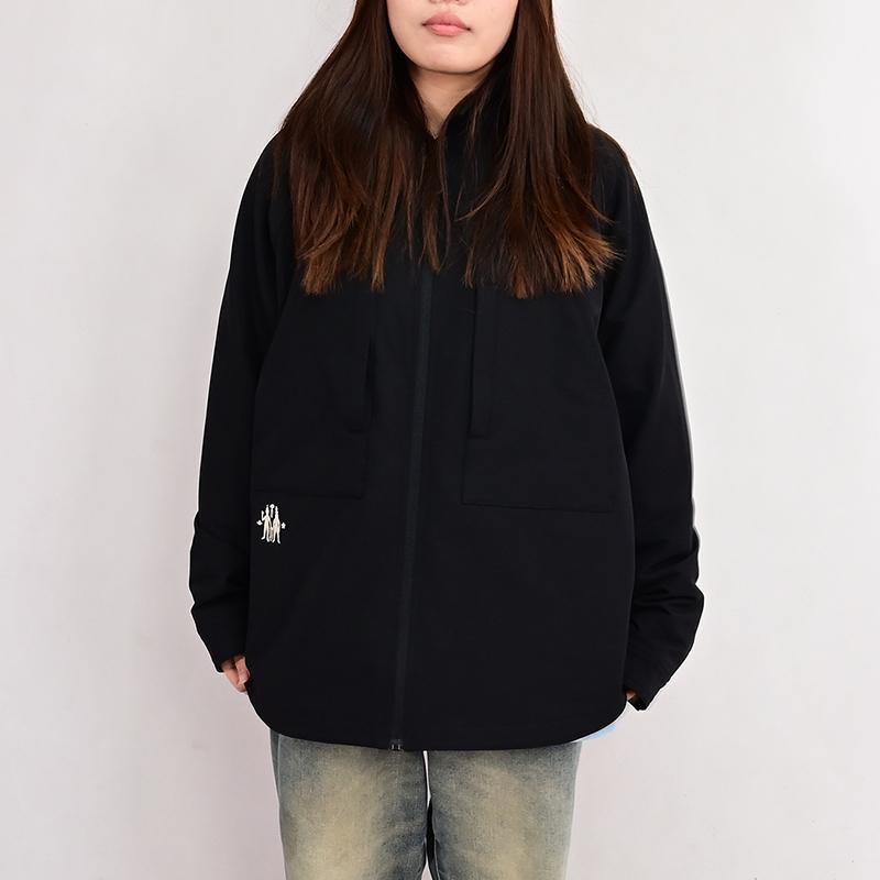 Vans Reglan Sleeve Jacket Fashion Solid Color Versatile Long Sleeve Coat Men jackets Black VN000GNQBLK