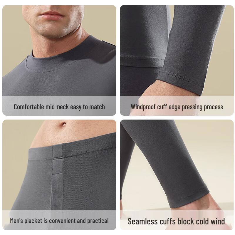 Langsha Men's Cotton Thermal Underwear Set