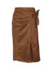 Elegant Women's Suede Skirt with Lace-up Knot - Solid Color, Spring/Autumn Collection