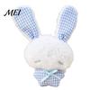 Fluffy Animal Pendant Ribbon Bow Rabbit Plush for Backpacks, Stuffed Plaid Ear Keychain Bunny Bag Charm, Soft Decoration Lightweight