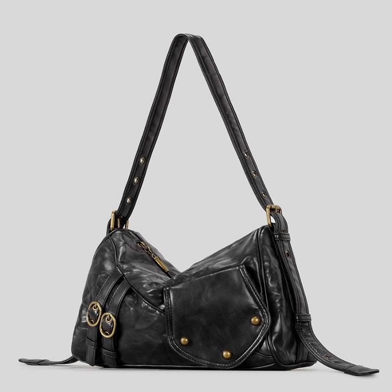 

Retro Motorcycle-style Single-shoulder Crossbody Bag High-end Fashionable and Versatile Underarm Bag чорний