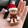 Shaking Feet Wooden Doll Xmas Ornaments, Tiny Wooden Shaking Man Doll Spring Legs & 12pcs Magnetic Expressions Funny Ornaments