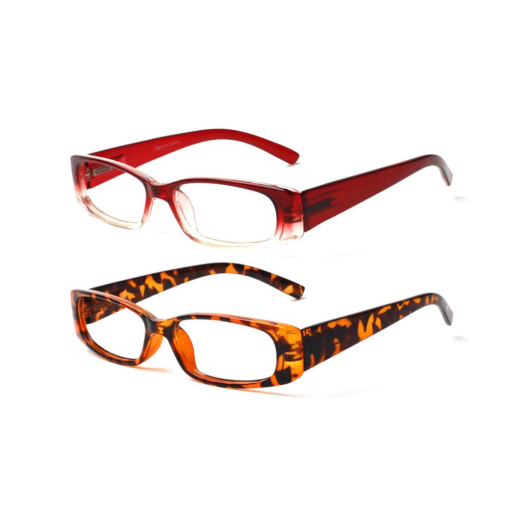 TUREZING Reading Glasses Women Men Wide Leg Rectangular Frame HD Lens Computer Magnifying Glasses Work Prescription Eyeglasses