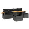 VidaXL Salon de Jardin avec Coussins 6 pcs, Canapés de Terrasse, Ensemble de Meubles de Patio, Mobilier d'Extérieur, Noir 3273491