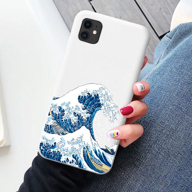 Anime Kanagawa Big Waves Ocean Wave Phone Case For iPhone 16 15 14 11 12 13 Pro Max Mini X XS XR 7 8 Plus SE Shockproof Cover