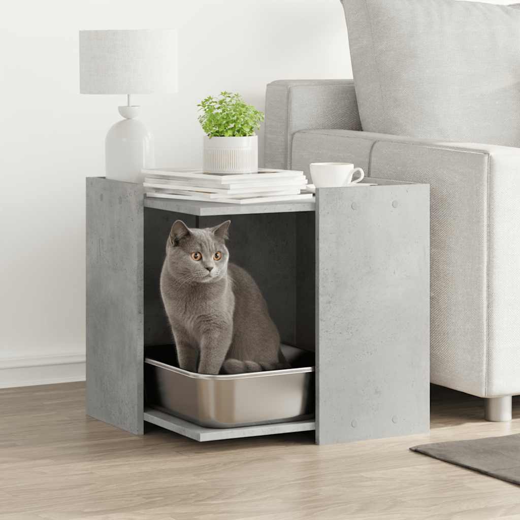 Vidaxl Litter Box Cabinet, Concrete Grey, 53X53X51 Cm